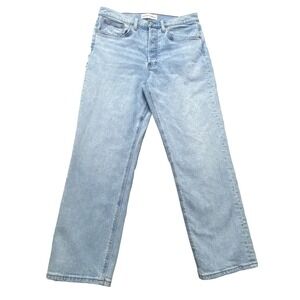Denim Forum Jeans Womens 32x27 Blue Light Wash Arlo High Rise Straight Denim